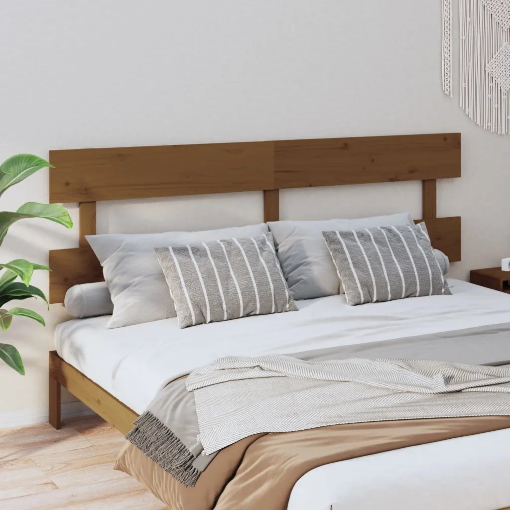 Testiera per Letto ambra 204x3x81 cm in Legno Massello di Pino 819093