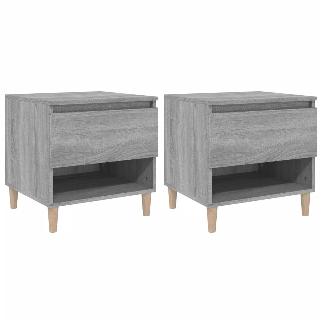 Comodini 2 pz-Set di 2 Tavolino da notte Grigio Sonoma 50x46x50 cm in Legno Multistrato