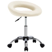 Sedia da ufficio sedia da lavoro con ruote similpelle color crema 02_0024076
