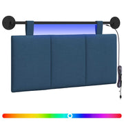 Testiera | Testata sospesa Con luce LED Blu Tessuto