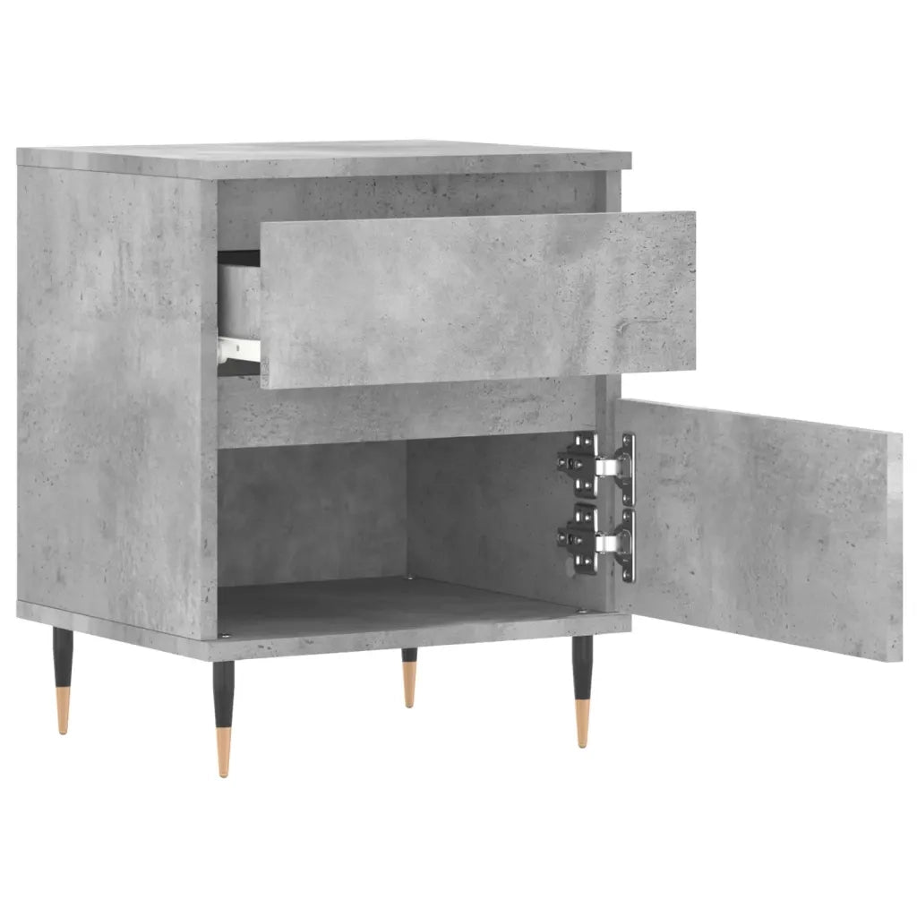 Comodino Grigio Cemento 40x35x50 cm in Legno Multistrato 830660