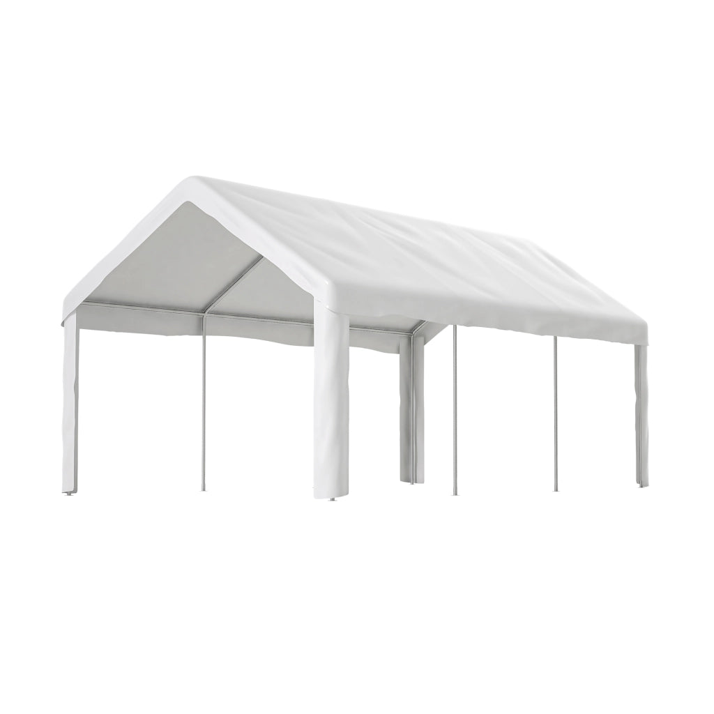 Garage per veicoli 3x6m doppie porte a rulli accesso drive through costruzione robusta resistente alle intemperie teli laterali rimovibili per giardino e esterni