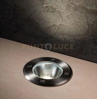 FARO A INCASSO CALPESTABILE LED WALK ACCIAIO TONDO 8W 930LM 3000K IP67 10X7,78CM