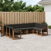 Set di divani da esterno con cuscino 9 pcs Naturale e Nero 3382208