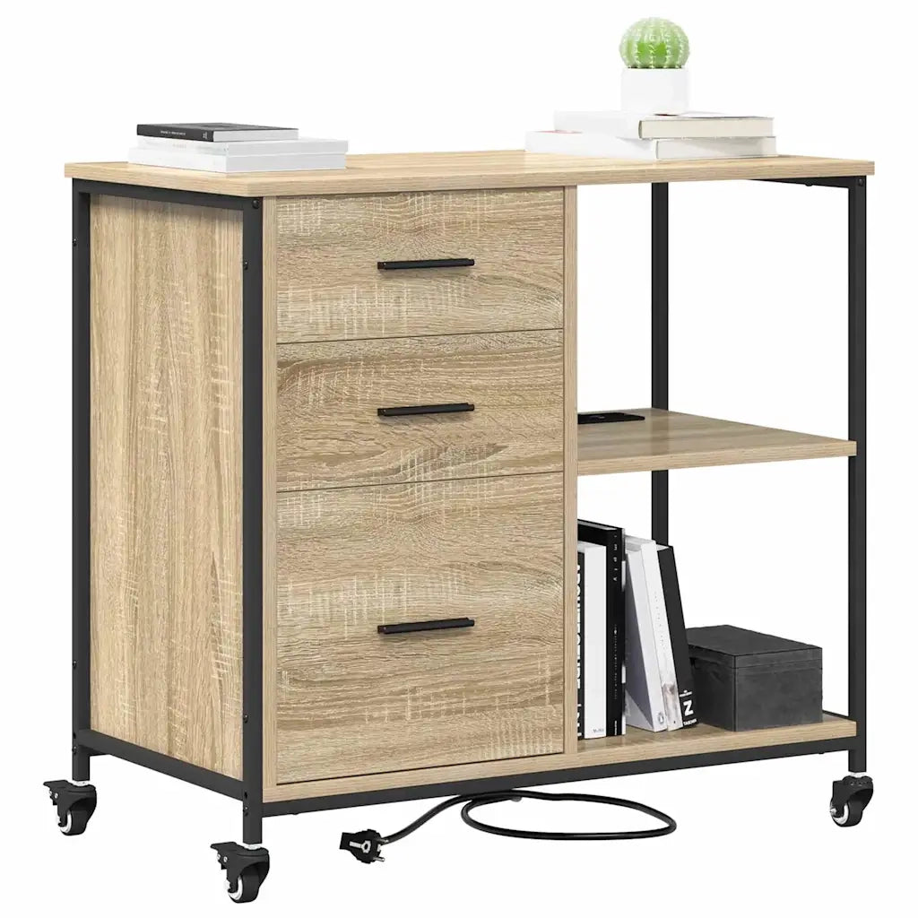 Cabina con Stazione di Ricarica Rovere Sonoma 76 x 41 x 72 cm 859836