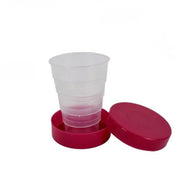 Trade Shop - Bicchiere Pieghevole 120ml Con Contenitore Portapillole – Tazza Richiudibile Compatta Da Viaggio -