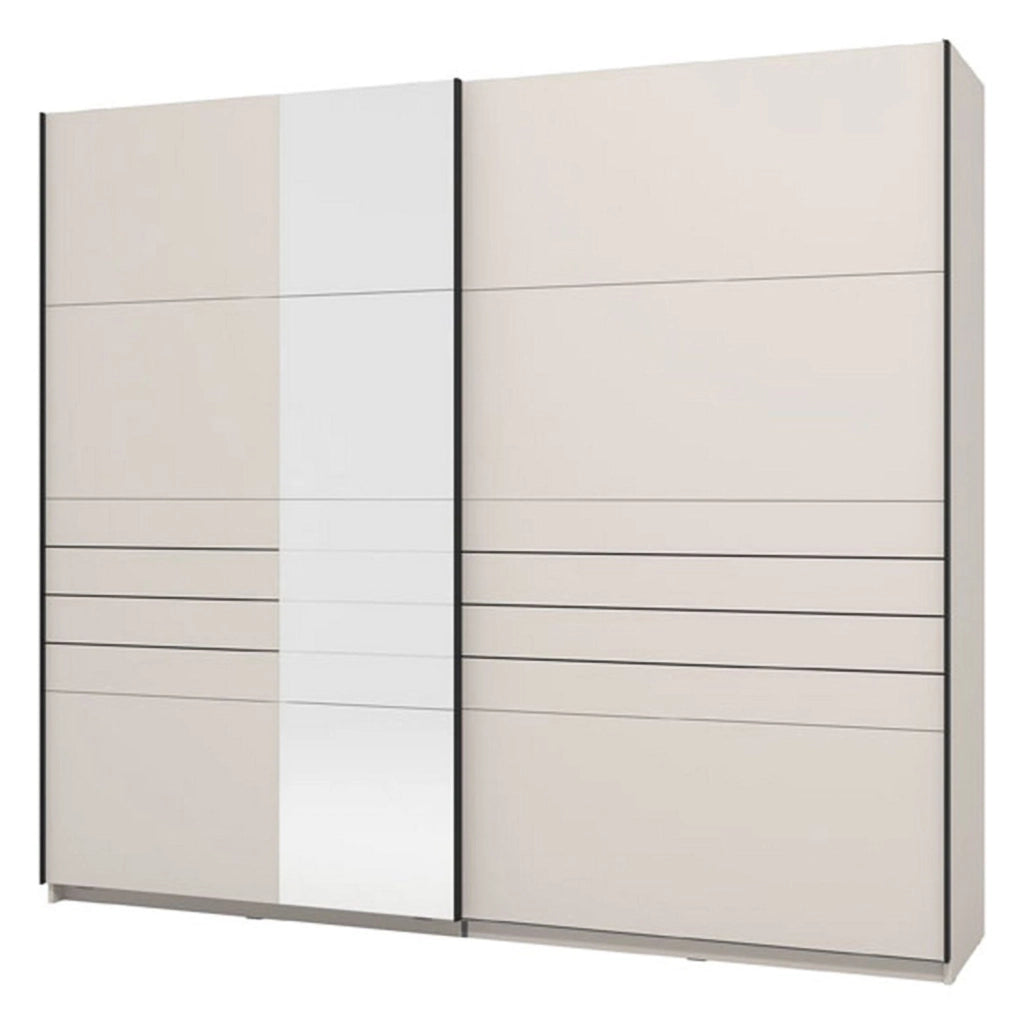 Armadio Camera da Letto Peio, Guardaroba Grande Appendiabiti, 245x217.5h cm Bianco Crema
