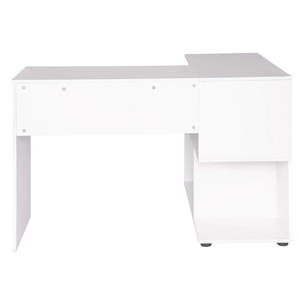 Scrivania angolare per adulti con ripiani 100 cm bianco 19_0000549
