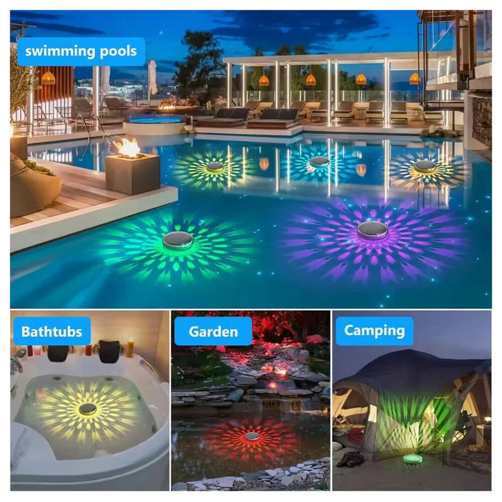 Trade Shop - Lampada Galleggiante Luce Rgb Con Pannello Solare Illuminazione Per Piscina Ip67 Yh1401-rgb -
