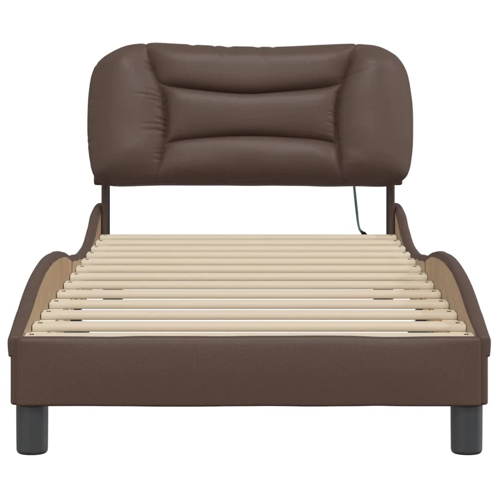Giroletto con LED senza Materasso-Struttura Letto Hvar Marrone 90x200 cm