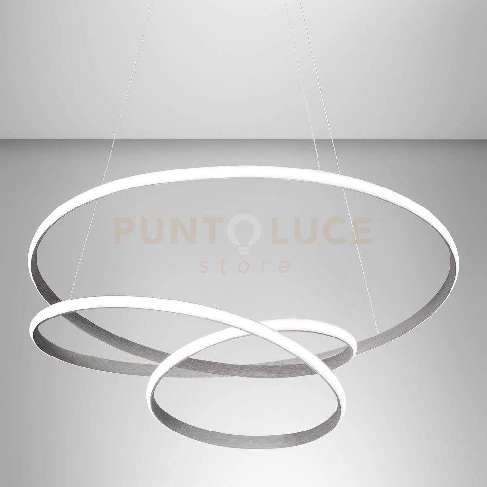 DIVA S/G - LAMPADARIO A SOSPENSIONE COLORE TITANIO A LED 3000K 2350LM 47W DIMMERABILE D.65CM