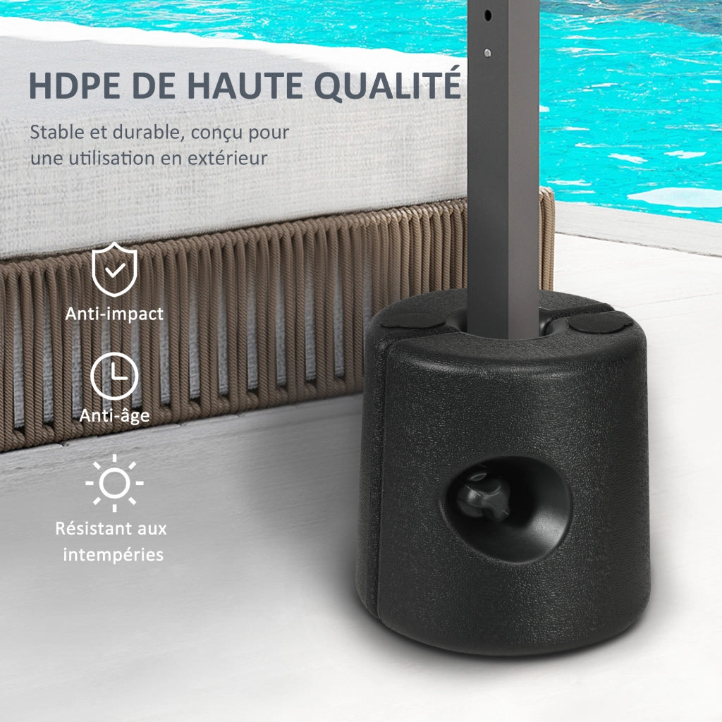 Piedi per tonnella pop-up 4 pezzi ¨C zephmum ¨C Grigio HDPE con viti di sicurezza