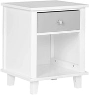 Nachtkastino in legno - contenitore compattabile - struttura in MDF robusta - adatto per camera da letto o bagno - stile classico bianco - 34x40x50 cm