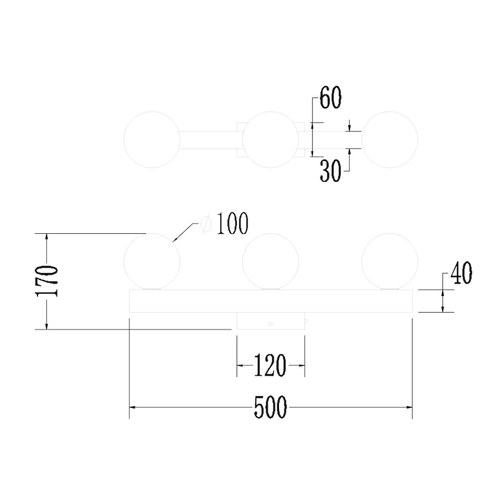 Applique moderna nero/bianco LED 9W+3xG9 Magnet Milagro