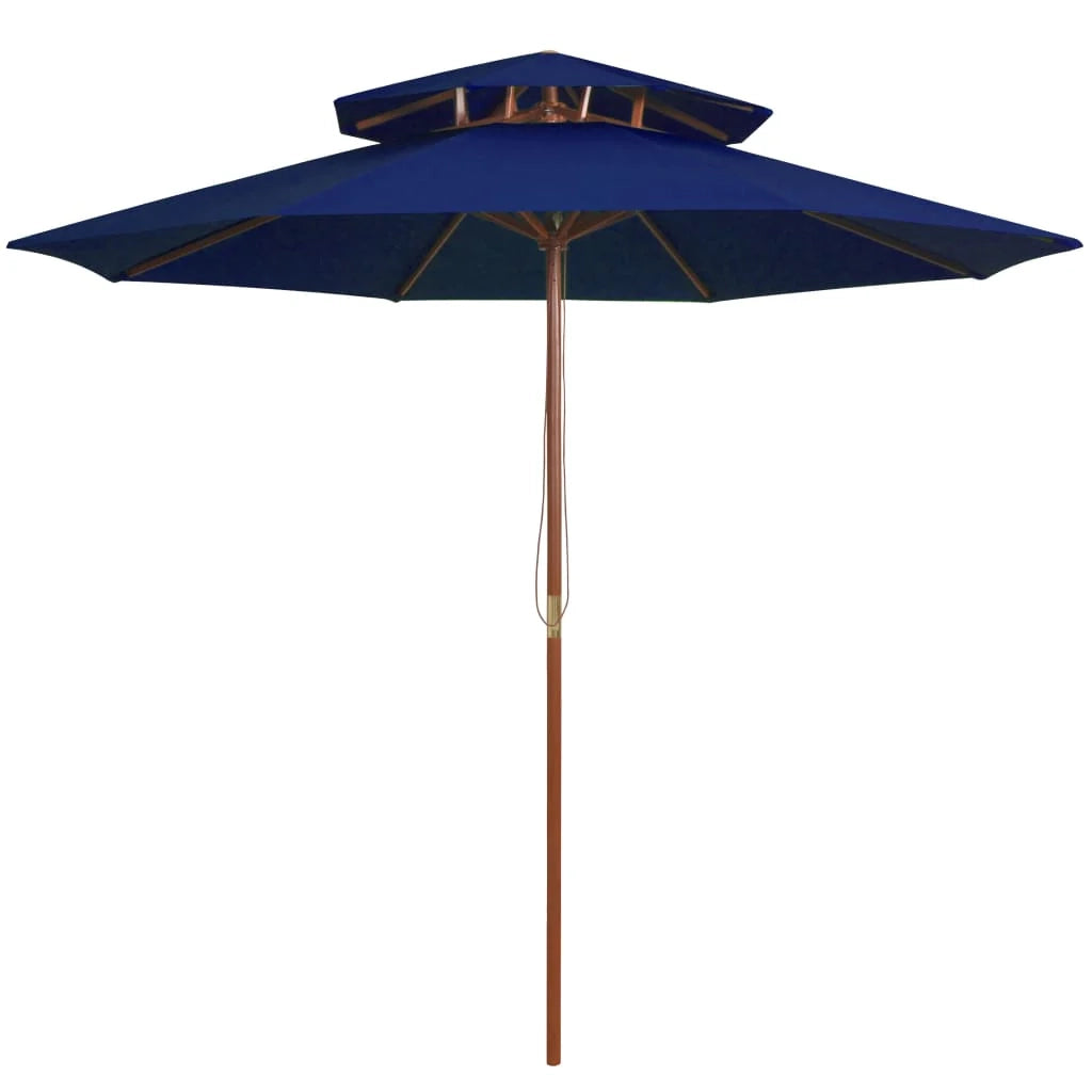 Ombrellone doppio da esterno con palo in legno 270 cm blu 02_0008441