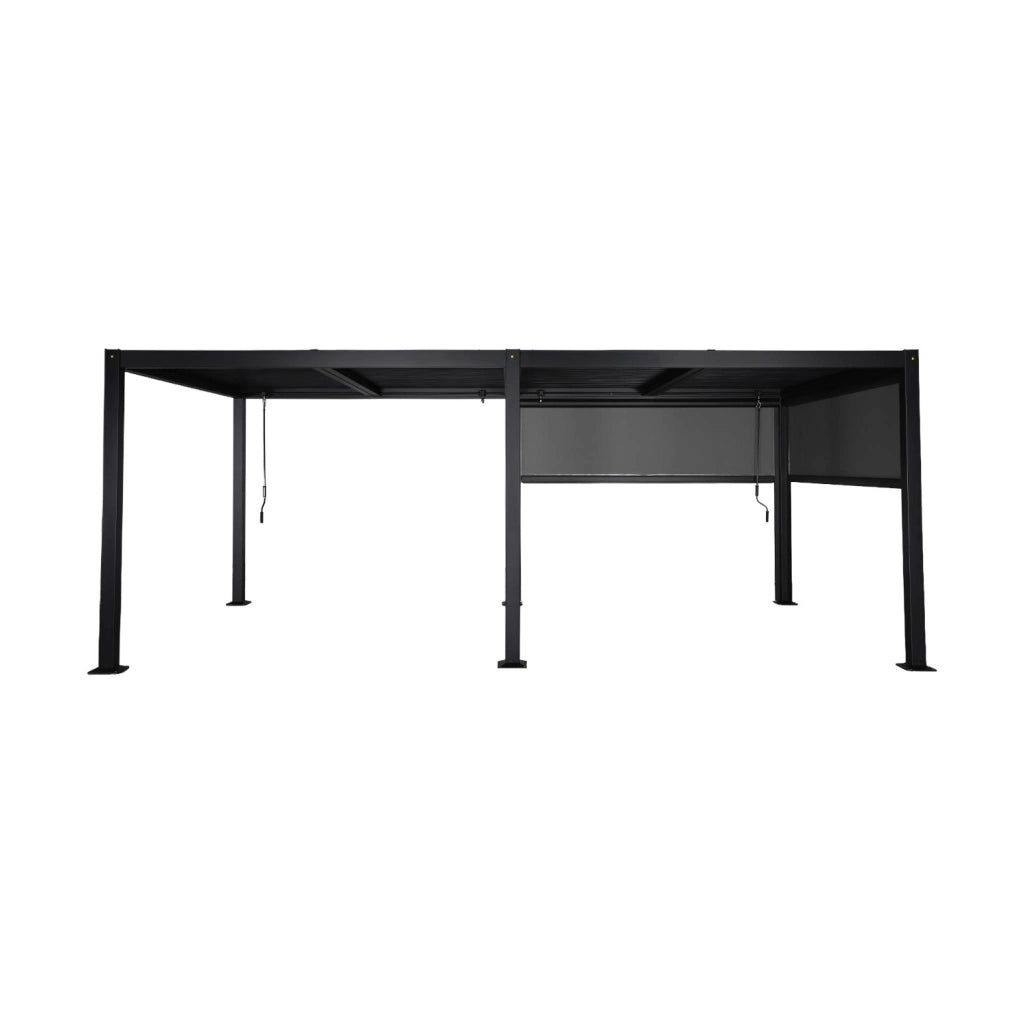 Pergola bioclimatica 3x6m + 2 tende 3m, antracite