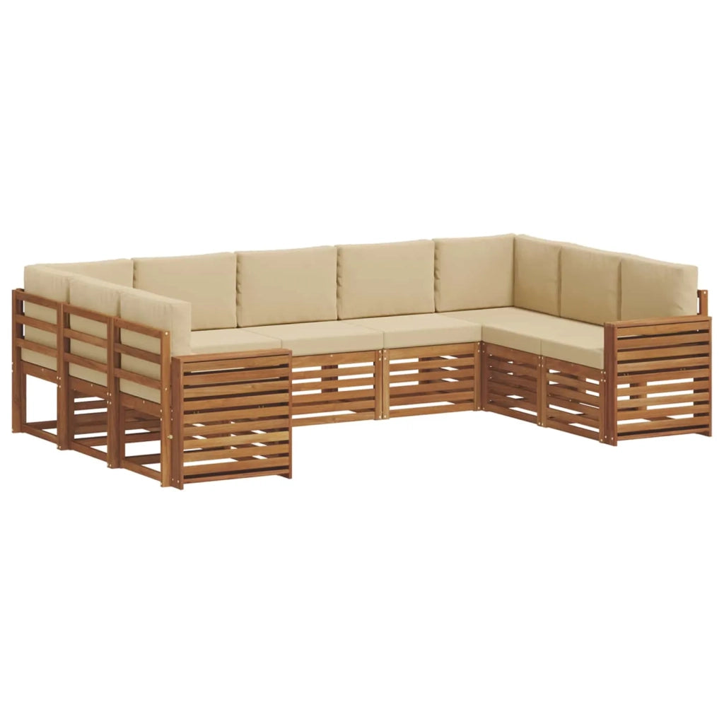 Set divano sezionale con cuscino 9 pcs Naturale e Beige 3375488