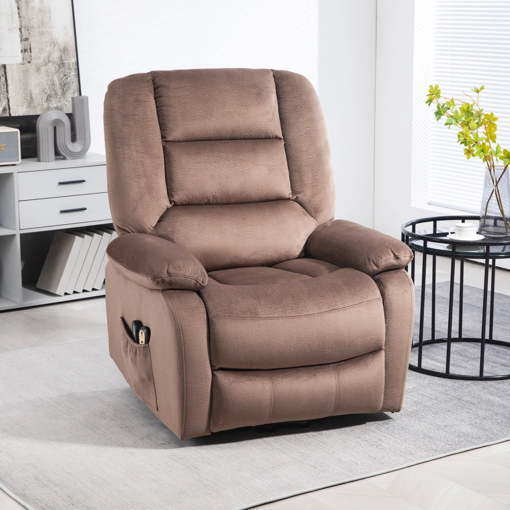 Poltrona relax elettrica con alzata assistita, massaggio e funzione riscaldante, marrone