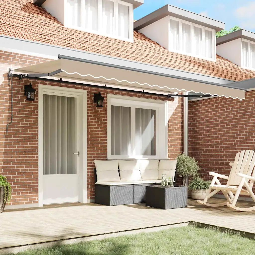 vidaXL Tenda Retrattile Beige 400 x 200 cm Poliestere e Alluminio