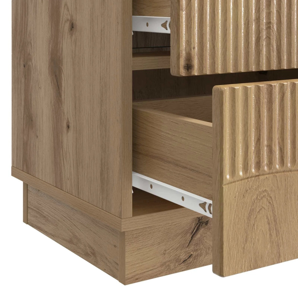 Comodino | Armadio da Notte | Mobiletto da notte Rovere Artigianale 62 x 34,5 x 44,5 cm
