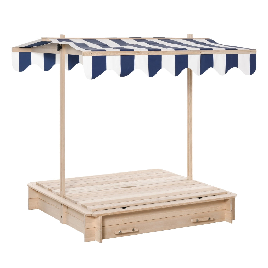 Sandbox per bambini in legno quadrata con panche e coperchio ¨C zephmum ¨C 106x106x19 cm
