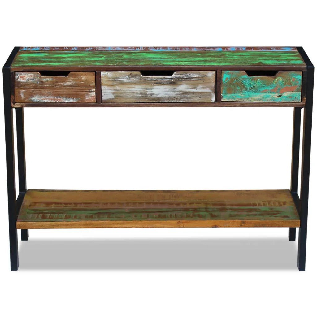 Buffet credenza mobiletto consolle mobile contenitore con 3 cassetti legno massello di recupero 4402007