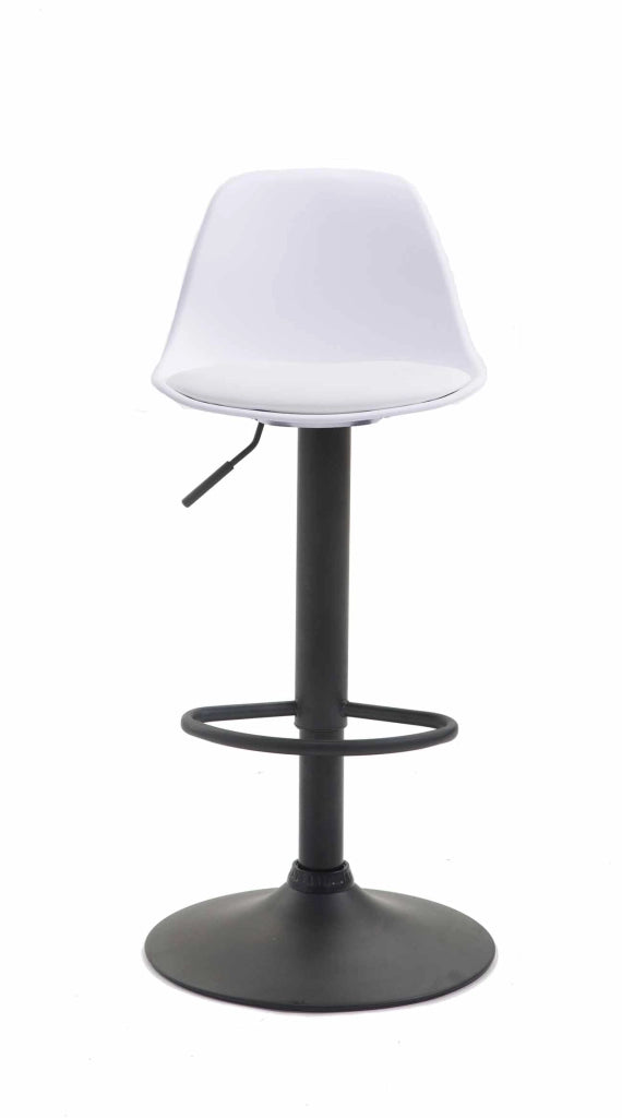 Sgabello di design KIEL in polipropilene e similpelle nero,bianco