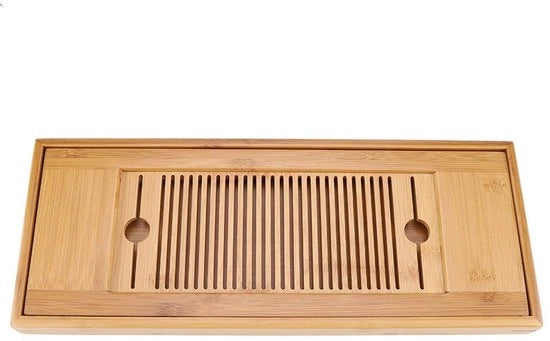 Piatto da Tavola in Bambù 2-in-1 - Lavello per Acqua - Materiale Duraturo e Salutare - Capace 2-3 Persone - Facile da Pulire