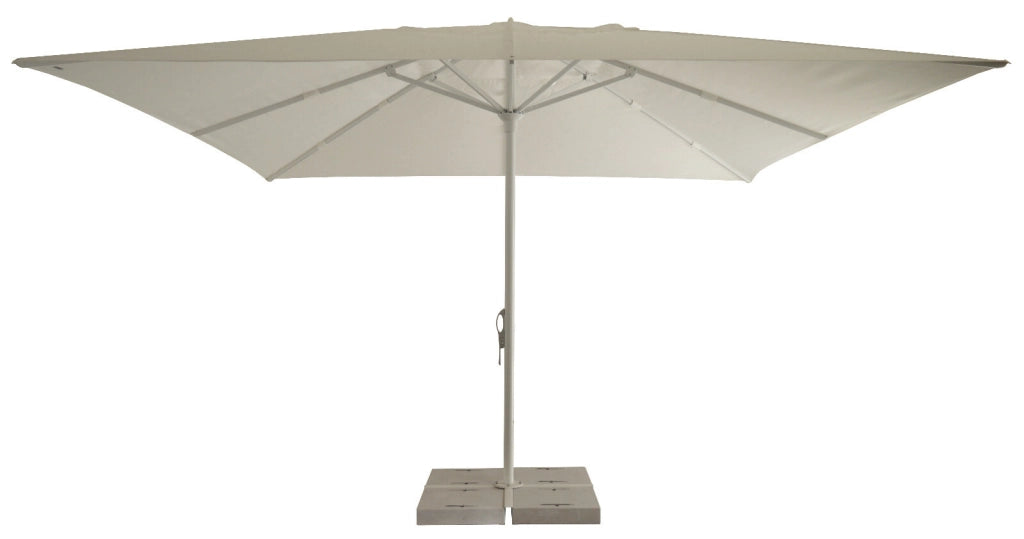 Ombrellone Brera avorio - legno larice con luci LED Colore: Bianco Lucido - Blu + LED