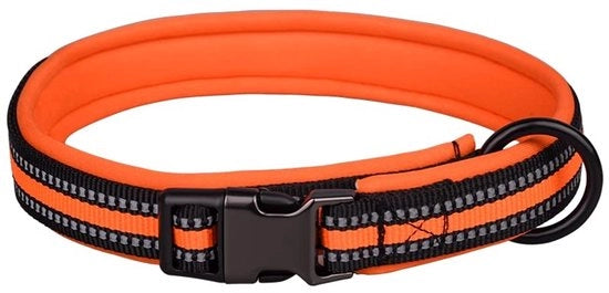 Collare Riflettente - Adattabile - Neoprene Morbido - Cinturino di Sicurezza - Per Cani Piccoli/Mediani/Grandi - Misura del Collare 33-45cm - Collare per Cani