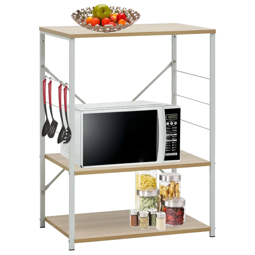 Mobile Microonde Bianco Rovere 60x39,6x79,5cm Legno Multistrato 288237