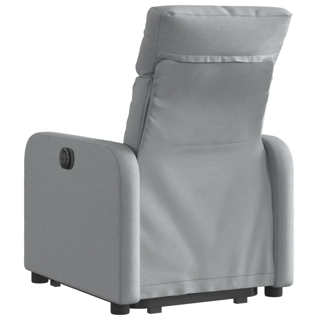 Divano Sedia-Poltrona Reclinante Alzapersona Elettrica Grigio Chiaro Tessuto 325764