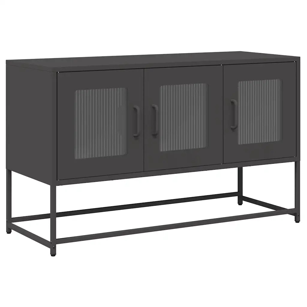 vidaXL Mobile TV Nero 100,5x39x60,5 cm in Acciaio Laminato a Freddo