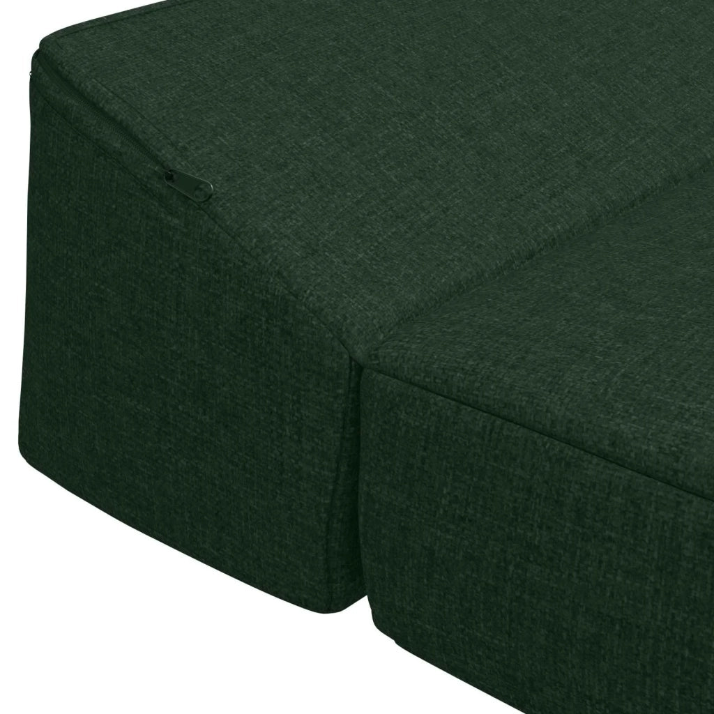 Divano Letto Pieghevole Verde Scuro 200 x 70 x 10 cm Tessuto