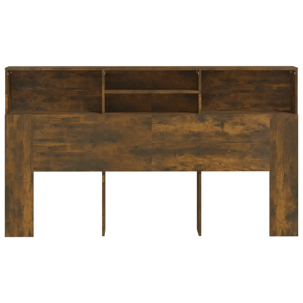 Testiera con Scomparti-Testata del letto Rovere Fumo 180x19x103,5 cm