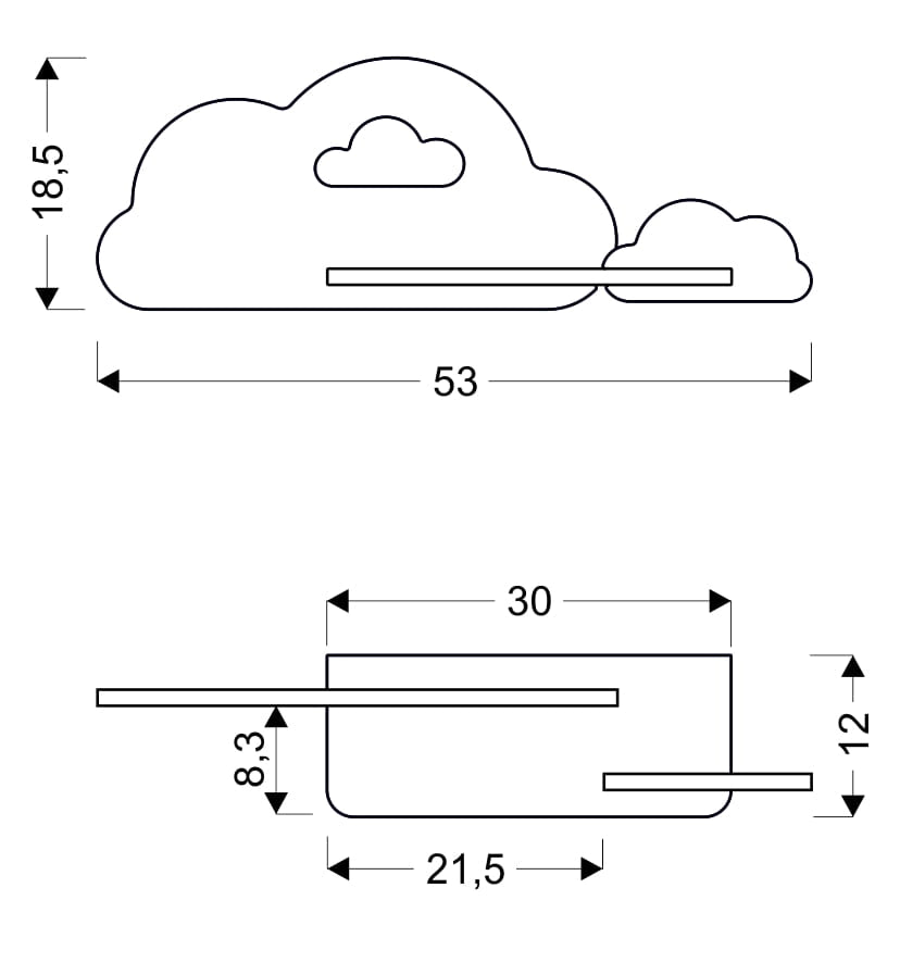 Applique Candellux Cloud con mensola LED 5W rosa bianco