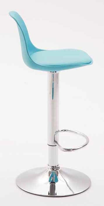 Set 2 sgabelli Kiel in polipropilene e similpelle cromo,blu