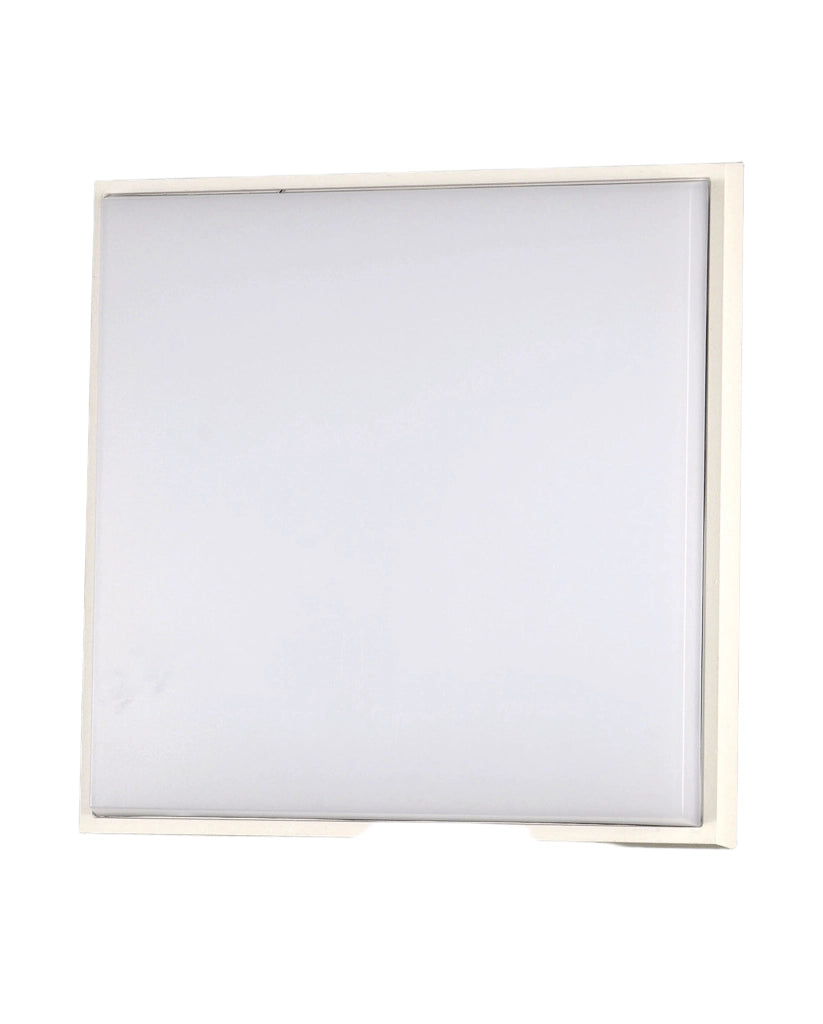 Desdy Plafoniera LED Quadrata 30W 3000K IP54 in Metallo e Policarbonato Bianco - Design Moderno per Interni ed Esterni - Codice 3314-65-102