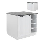 Isola cucina Fame-Line Bianco rustico/Bianco 90 cm senza piano di lavoro Vicco