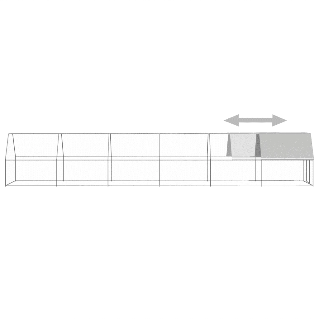 Pollaio da Esterno 2x12x2 m in Acciaio Zincato 3089323