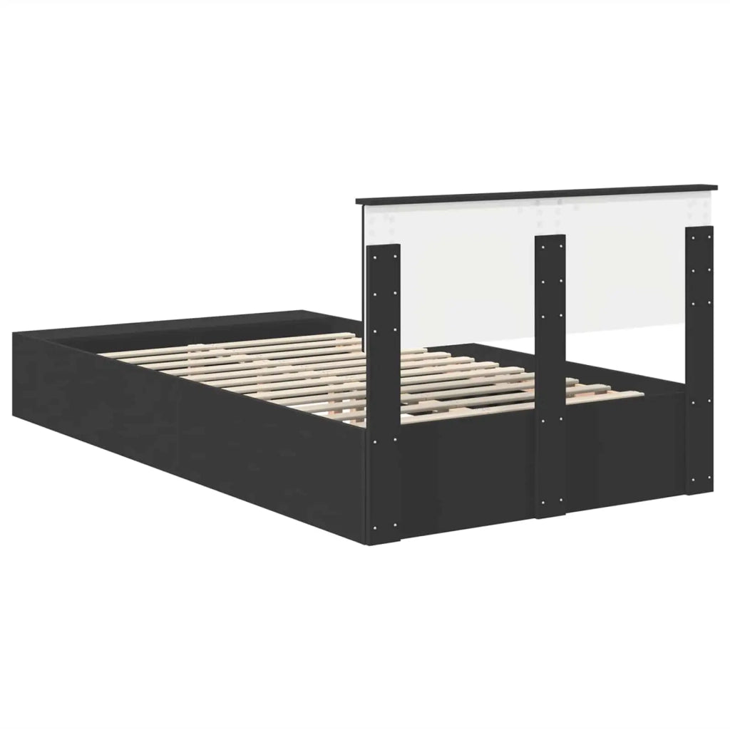Letto matrimoniale | Letto per adulti | Struttura del letto Nero 135 x 190 cm Legno multistrato