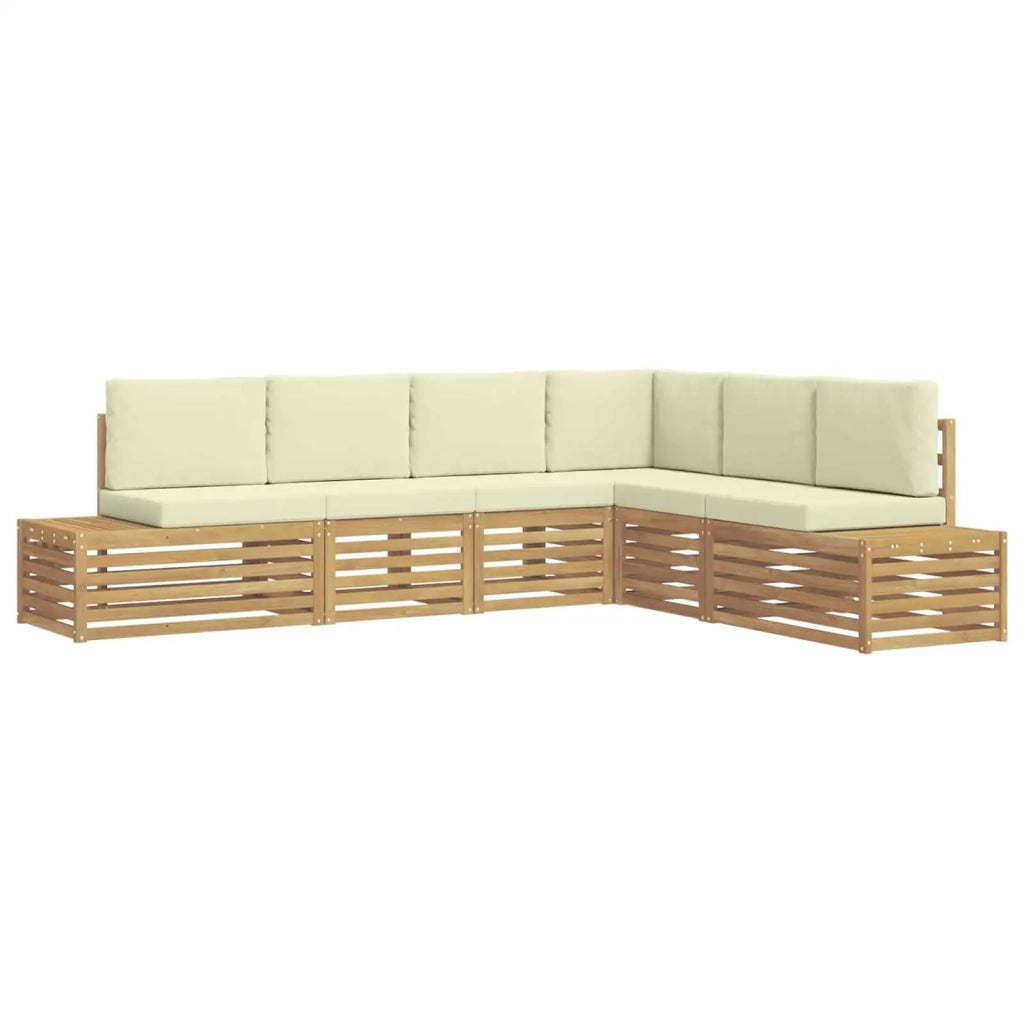 Set di divani da esterno Bianco 273 x 213,5 x 73 cm Poliestere