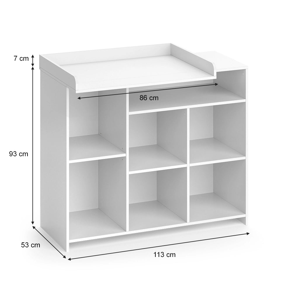 Vicco Fasciatoio Bianco 113 x 100 cm con ripiani aperti