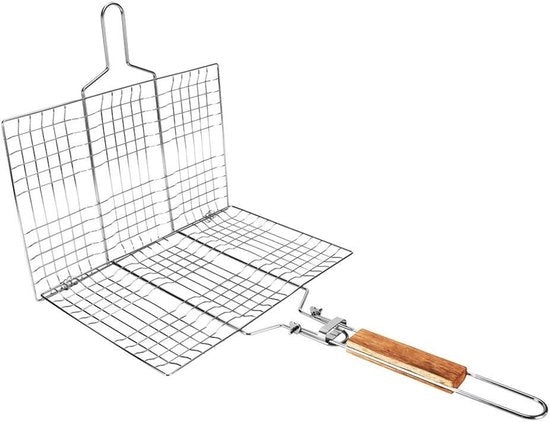 Accessori per barbecue a griglia portatile - maniglia pieghevole - metallo - maniglia rigida e duratura - peso stimato 519 g - griglia per barbecue