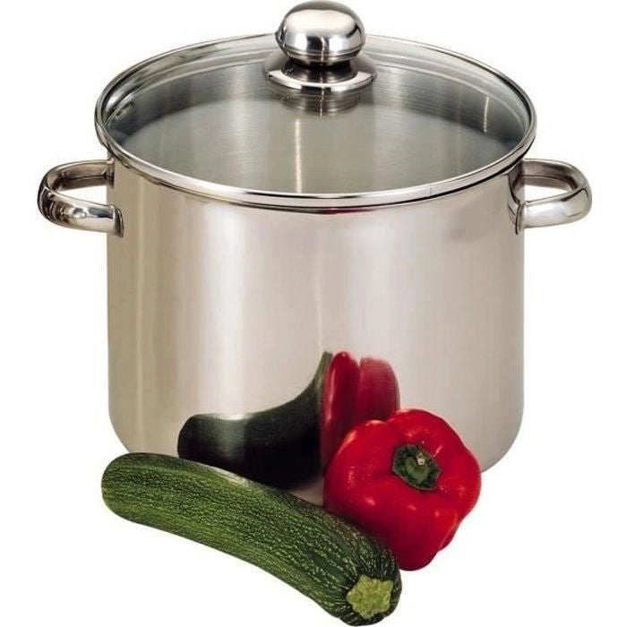 BAUMALU Catering in acciaio inox + coperchio in vetro - 28 cm