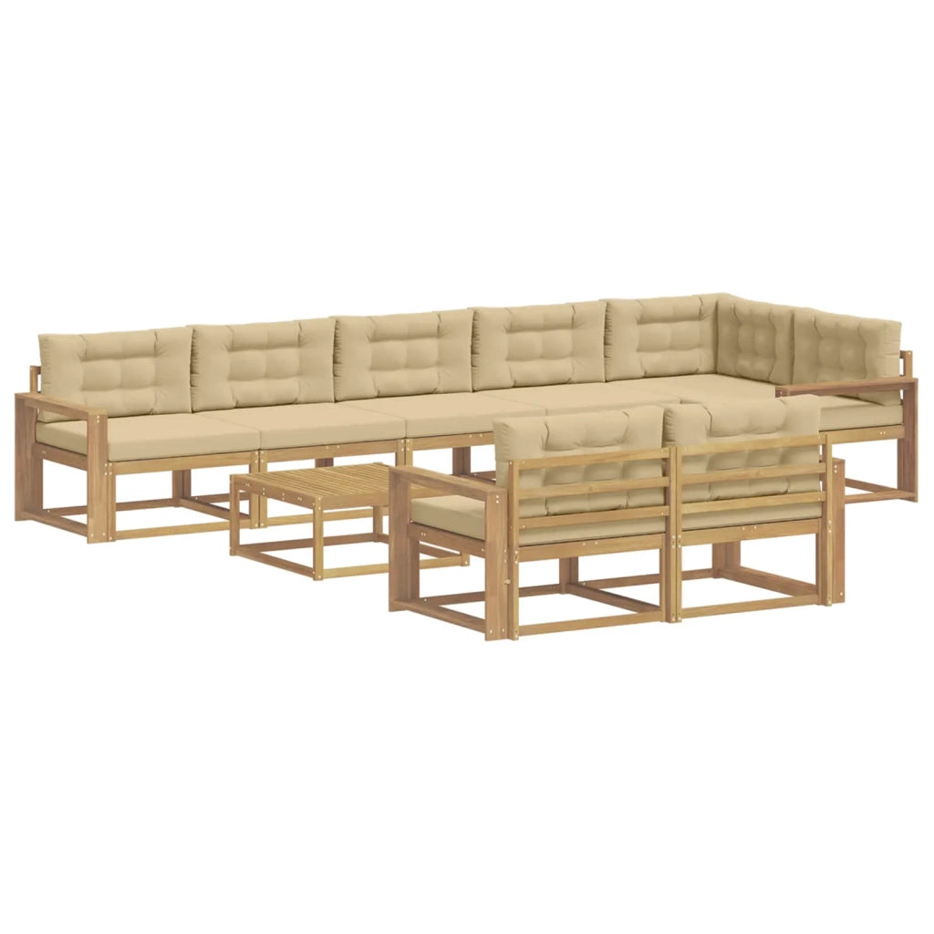 Set di divani da esterno 9 pcs Bianco e Beige 79 x 79 x 37 cm 3386662