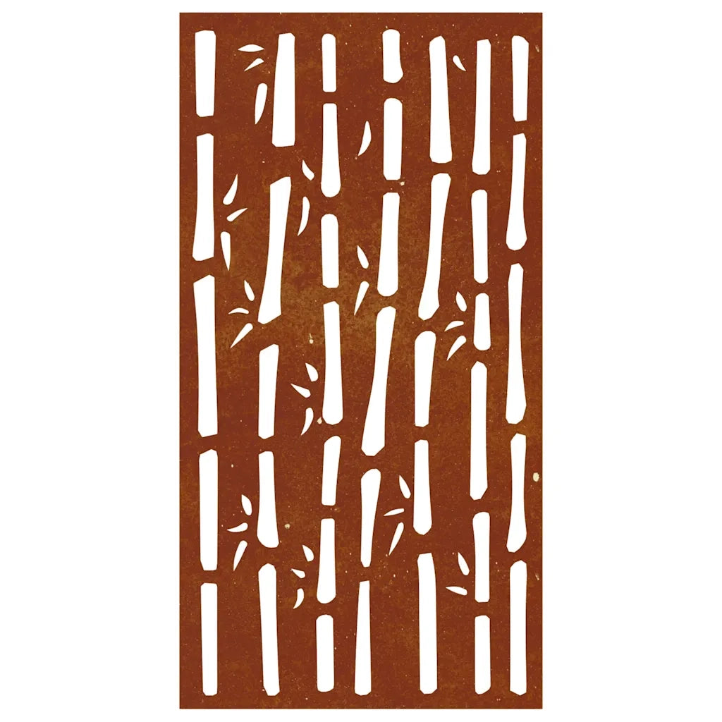 Decorazione Muro da Giardino 105x55 cm Bambù in Acciaio Corten 824481