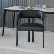 Sedia da Pranzo con Braccioli e Schienale Curvo ¨C MINIMAL ¨C Similpelle, Gambe in Metallo