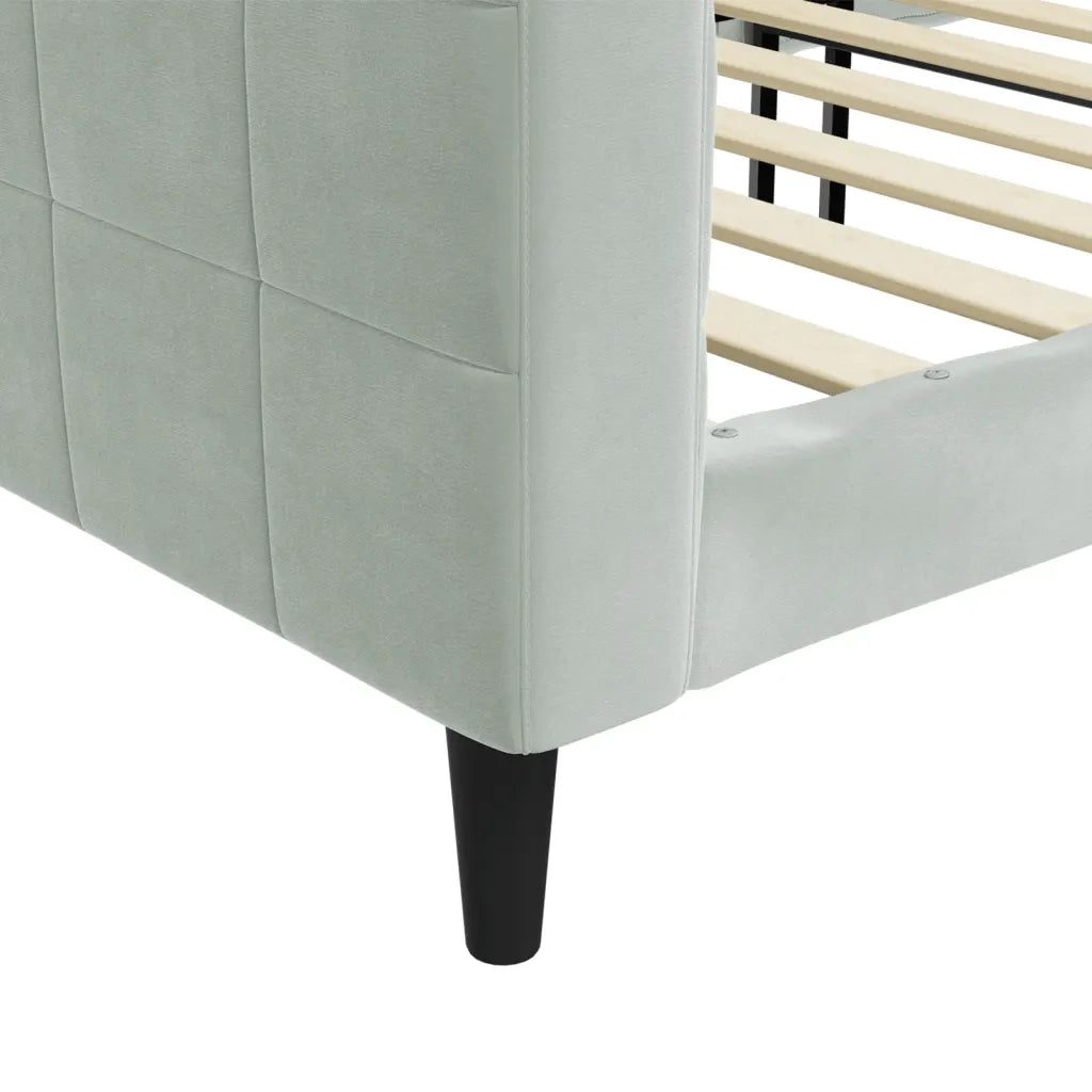 Letto da Giorno Grigio Chiaro 100x190 cm in Velluto