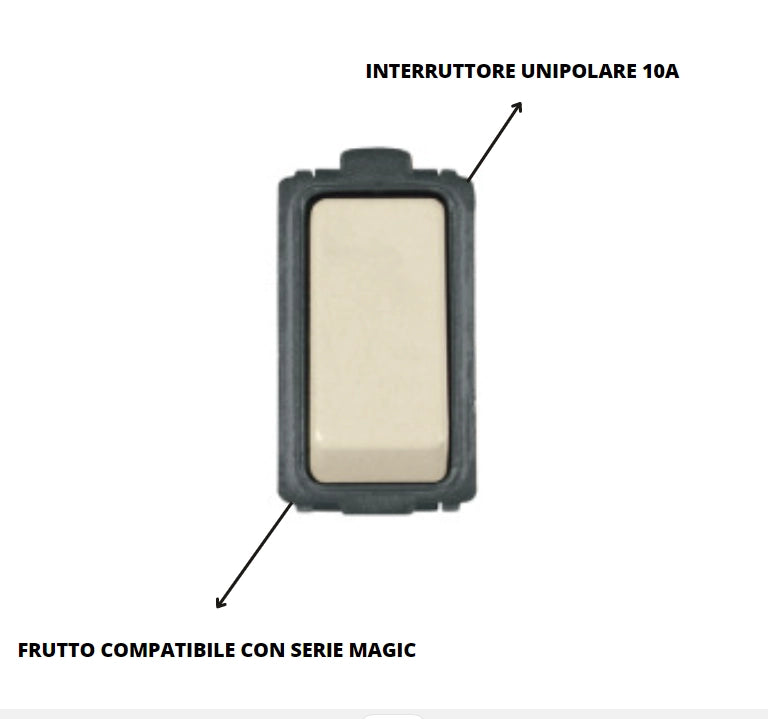 Interruttore unipolare serie civile faeg 10 ampere bianco